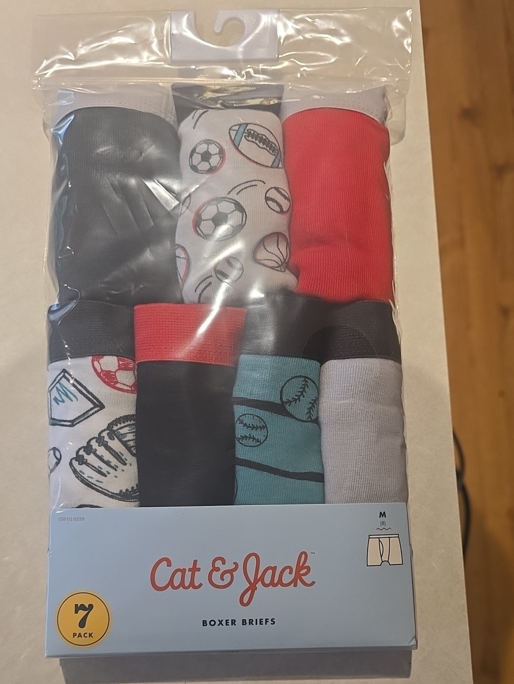Cat & Jack Boys 7 Pack Cotton Boxer Briefs Size Medium 8